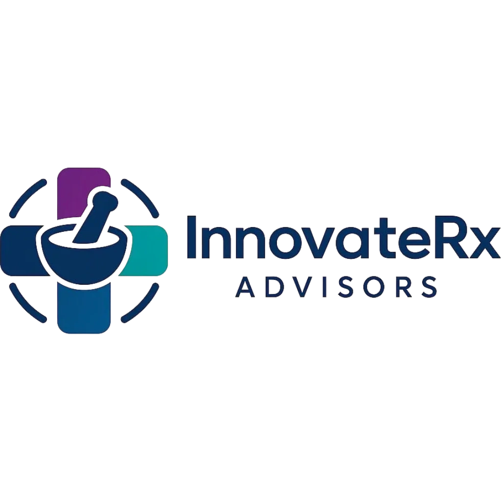 InnovateRx Advisors logo with mortar and pestle